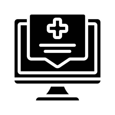 Çevrimiçi Doktor Danışman ikonu vektör illüstrasyon tasarımı