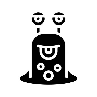 Sümüklüböcek canavarının beyaz arkaplandaki vektör çizimi  