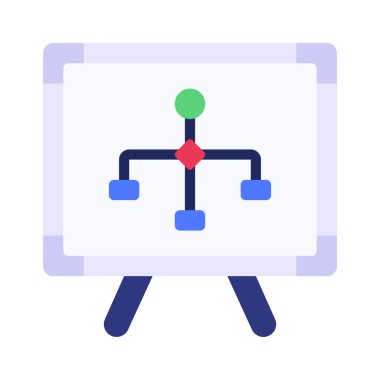 iş Akışı grafiği pano simgesi, vektör illüstrasyonu