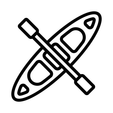 Kendi ikon vektör çizimi olan kano