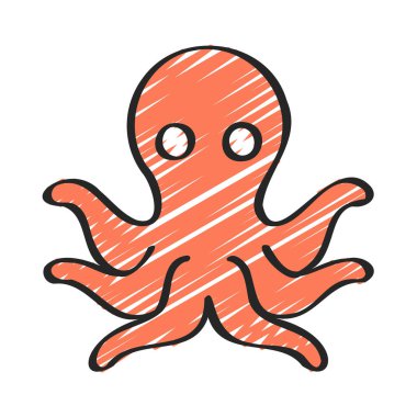 ahtapot simgesi Vektör Çizim tasarımı