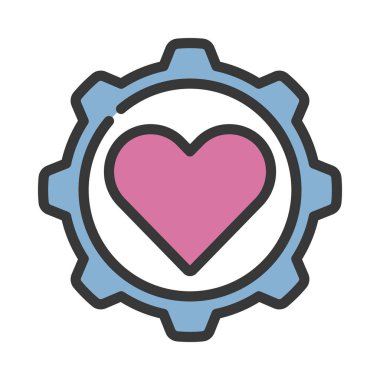 Aşk Yönetimi simgesi, vektör illüstrasyonu