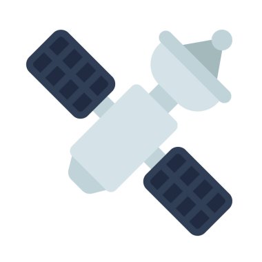 Uzay Uydu simgesi, vektör illüstrasyonu  