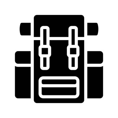 Gezgin Sırt Çantası Web simgesi vektör çizimi