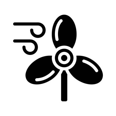 Rüzgar güç türbini. Web simgesi basit illüstrasyon         