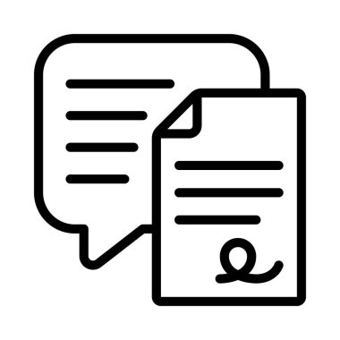 İleti Sözleşmesi simgesi, vektör illüstrasyonu 