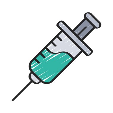 Aşı şırıngası izole edilmiş simge tasarımı