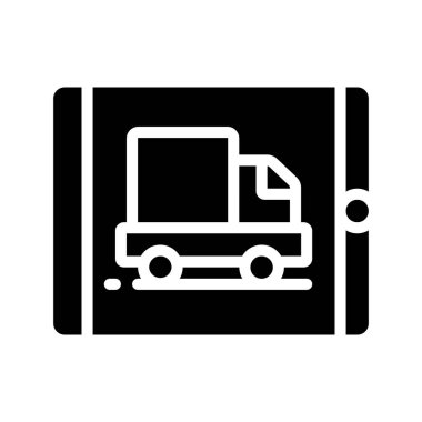 dağıtım kamyonu ikonu vektör çizimi