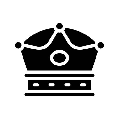 Beyaz arkaplanda kraliyet taç simgesi vektör illüstrasyonu 