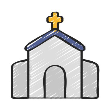 kilise simgesi vektör illüstrasyonu