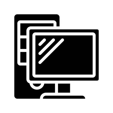 PC bilgisayar simgesi, vektör illüstrasyonu 