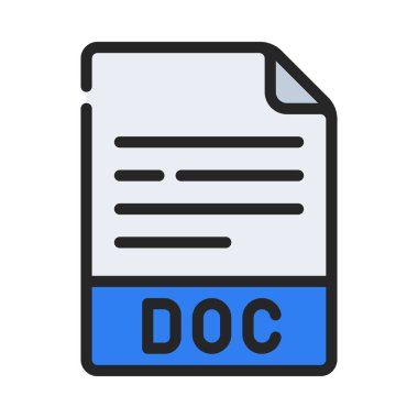 Doc simgesi vektör illüstrasyonu