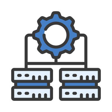 Veri Yönetimi simgesi, vektör illüstrasyonu  