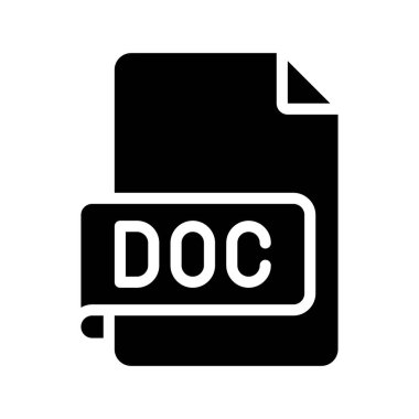 DOC dosya simgesi, vektör illüstrasyonu
