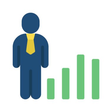 Kişi simgesi, vektör illüstrasyonlu business Bar Chart