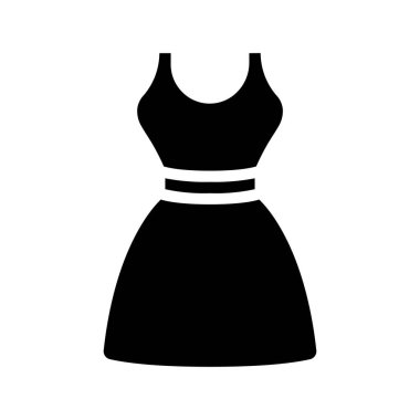 beyaz arkaplanda elbise simgesi, vektör illüstrasyonu 
