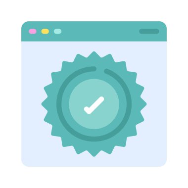 Web Sitesi Kalite simgesi, vektör illüstrasyonu