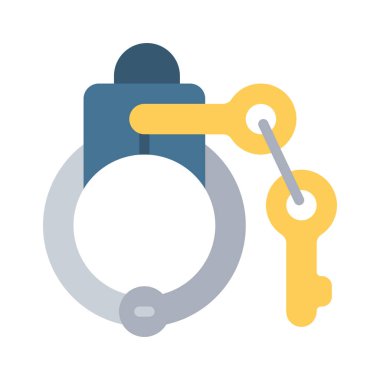 Kilitli kelepçe ikon vektör çizimi 