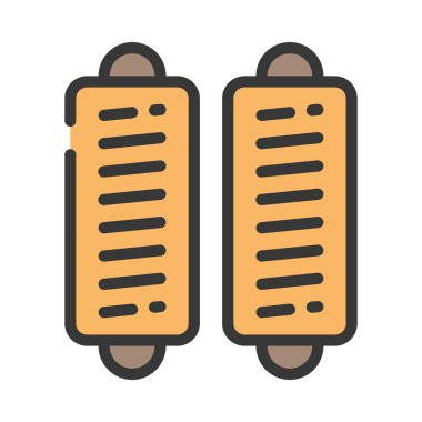 Sosis Rolls düz simgesi, vektör illüstrasyonu 