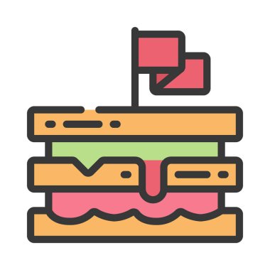 Sandviç simgesi, vektör illüstrasyonu