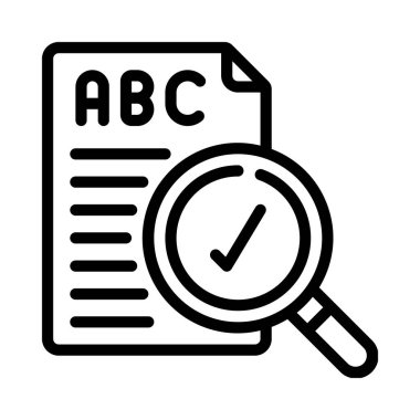 Yazım Denetimi Web simgesi vektör illüstrasyonu