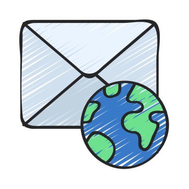 Genel E- posta, Beyaz Arkaplanda İzole Edilmiş Simge 