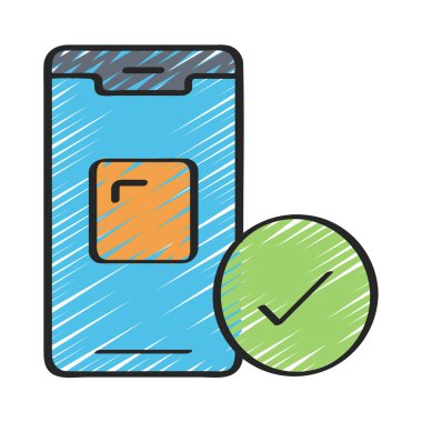 Onaylanmış Blockchain ikon vektör illüstrasyonu 