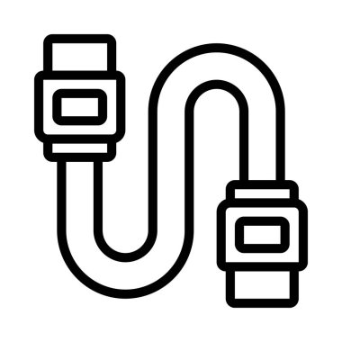 Geniş Sata Kablo düz simgesi, vektör illüstrasyonu 