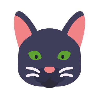 kedi yassı simgesi, vektör illüstrasyonu 
