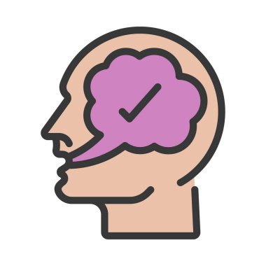 Web simgesi düz tasarım, vektör illüstrasyonunu konuşmadan önce düşünün