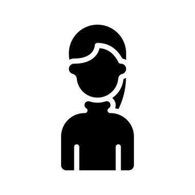 Turtle Neck Kadın web simgesi düz tasarım, vektör illüstrasyonu