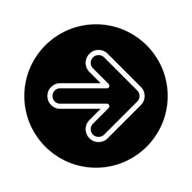  Sağ yön ok ikonu vektör illüstrasyonu 