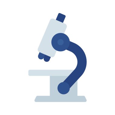 Laboratuar mikroskobu ikonu. Web için basit bir mikroskop vektör simgesi çizimi