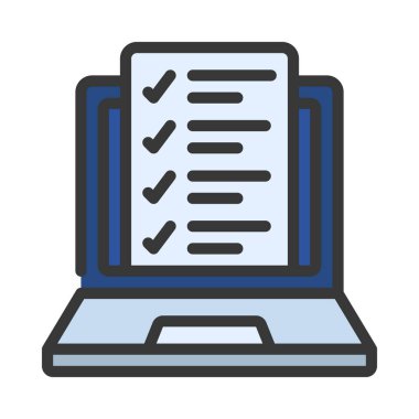 Anket Laptop simgesi, vektör illüstrasyonu 