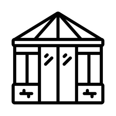 Konservatuar düz simgesi, vektör illüstrasyonu 