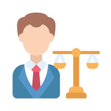 Avukat web simgesi vektör illüstrasyonu