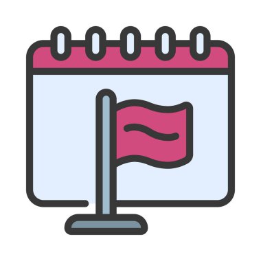 İşaretli Tarih simgesi, vektör illüstrasyonu