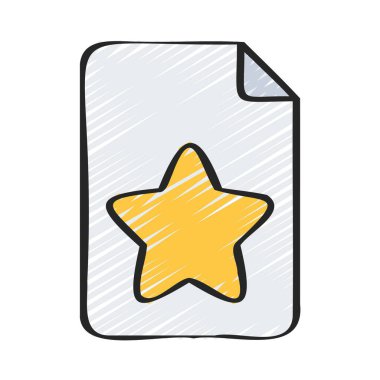 Yıldızlı Dosya simgesi, vektör illüstrasyonu