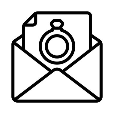 Bağlanma Mektubu düz simgesi, vektör illüstrasyonu 