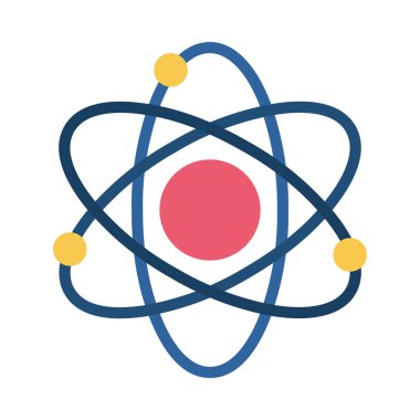Bilim Atomları Sembol düz ikon vektör çizimi