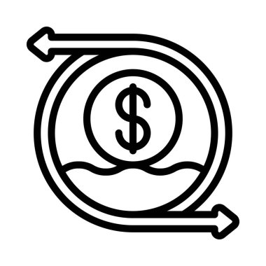 Cash Flow Web simgesi vektör çizimi