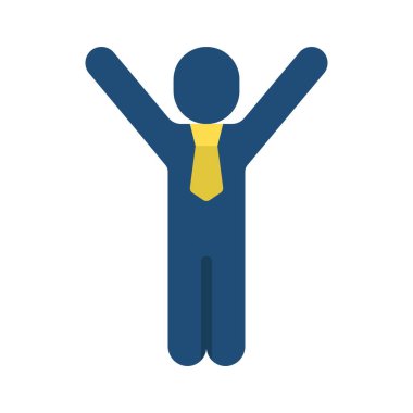 Happy Person düz simgesi, vektör illüstrasyonu 