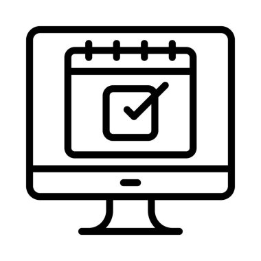 Çevrimiçi Randevu Rezervasyon simgesi, vektör illüstrasyonu