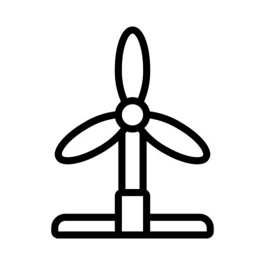 Rüzgar güç türbini. Web simgesi basit illüstrasyon         