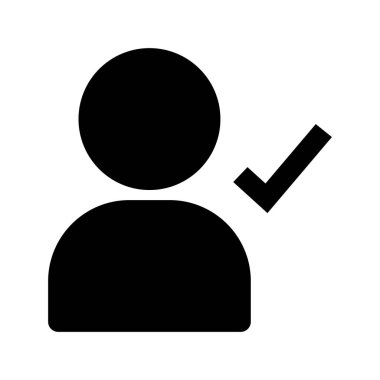 Onaylanmış kullanıcı simgesi vektör illüstrasyonu