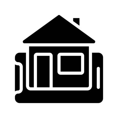 Ev Mobil simgesi, vektör illüstrasyonu   