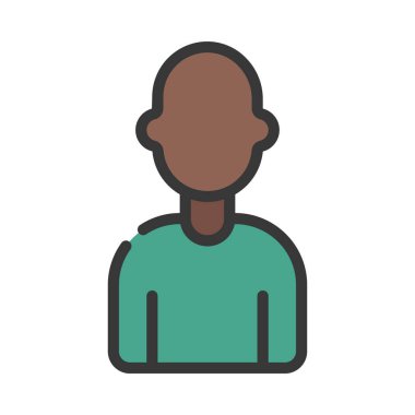 Kel Adam web simgesi düz tasarım, vektör illüstrasyonu