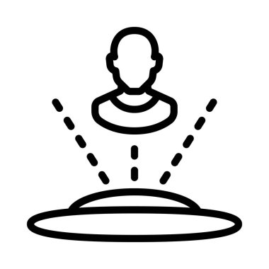 Holografik Kişi düz simgesi, vektör illüstrasyonu 