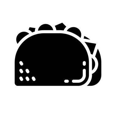 Meksika yemeği renk çizgisi ikonu. Taco.    