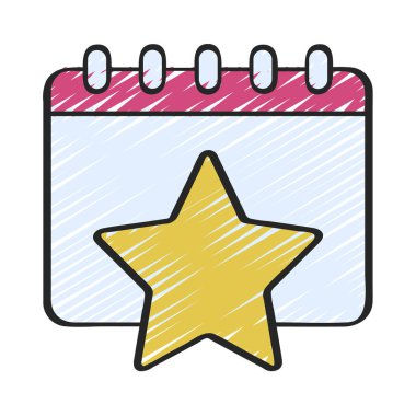 Favori Tarih simgesi, vektör illüstrasyonu